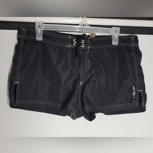 Zero X Posur Black Swim Shorts with Drawstring Waist